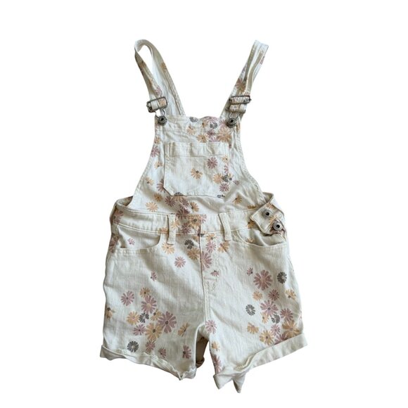 ABERCROMBIE KIDS Girls Floral Beige Overalls Shorts Size 9/10 - Picture 6 of 7